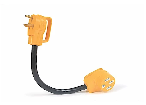 CAMCO POWER GRIP DOGBONE ELECTRICAL ADAPTER - 30 AMP MALE TO 50 AMP FEMALE (CARDED)