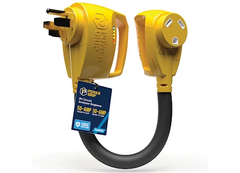 Camco POWER GRIP DOGBONE 50AM/30AF 18IN ANALYZER/SURGE PROTECT ADAPTER
