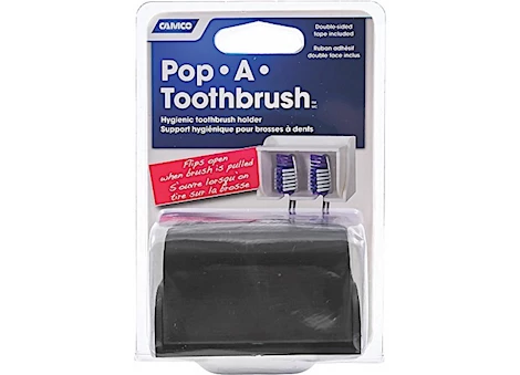 CAMCO POP-A-TOOTHBRUSH HYGIENIC TOOTHBRUSH HOLDER FOR (2) TOOTHBRUSHES – BLACK