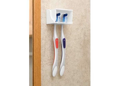 CAMCO POP-A-TOOTHBRUSH HYGIENIC TOOTHBRUSH HOLDER FOR (2) TOOTHBRUSHES – WHITE