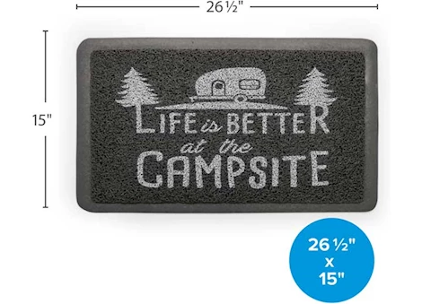 Camco Life Is Better At The Campsite Scrub Mat - Grey/White