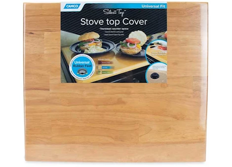 Camco Silent Top RV Stovetop Cover – Oak Accents | 43521