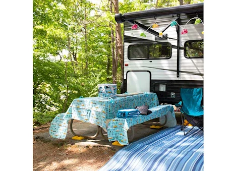 Camco LIFE IS BETTER AT THE CAMPSITE - TABLECLOTH W/ BENCH COVERS, SKETCH PATTERN