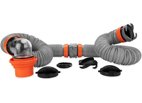 Camco RHINOX, 20 SEWER HOSE KIT, W/4N1, ELBOW, CAPS (E/F)
