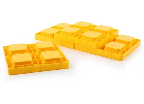Camco Leveling Blocks (4-Pack) with Zippered Storage Bag - Yellow | 44501