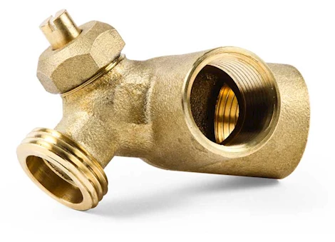 Camco Wh drain valve brass w/ recirculation elbow, bulk Main Image