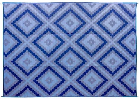 Camco Outdoor mat - 9ft x 12ft zig zag-diamond blue/blue/white (e/f) Main Image