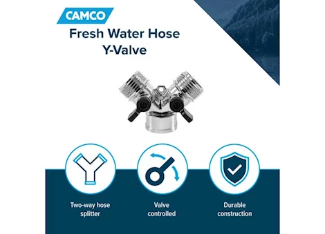 Camco Fresh water hose y-valve metal (e/f) llc Main Image