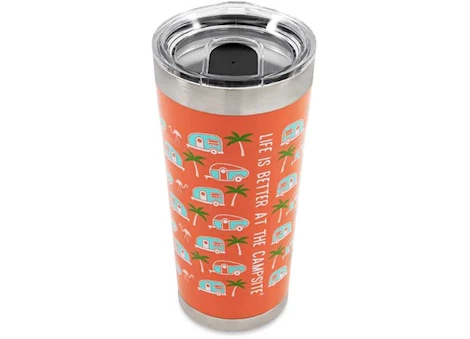 Camco LIBATC, WRAPPED TUMBLER, PINK, PALM TREE PATTERN, 20OZ