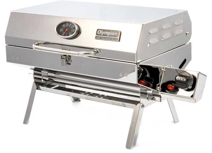 Camco Olympian 5500 Premium Stainless Steel Portable LP RV Gas Grill