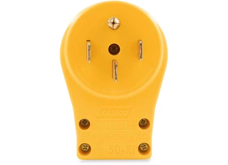 Camco RV 50 Amp Power Grip Male Replacement Plug in Clamshell Package - 14-50P Male Plug Main Image