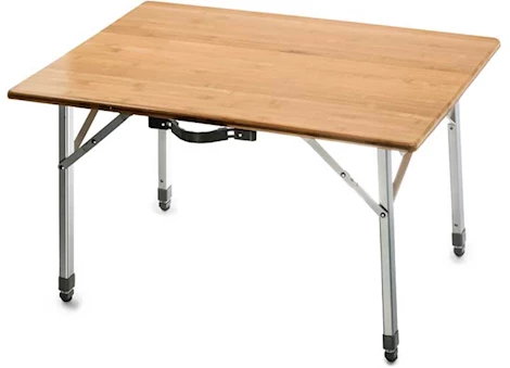 Camco Bamboo Folding Table with Adjustable Aluminum Legs | 51893