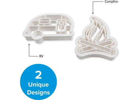 Camco LIFE IS BETTER AT THE CAMPSITE - COOKIE CUTTERS, 2 PK (CAMPER & CAMPFIRE)