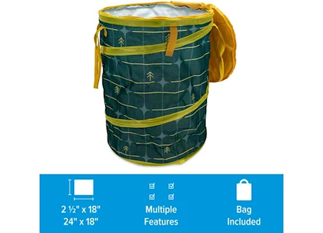 Camco Libatc, pop-up utility container 18inx24in, green grid Main Image