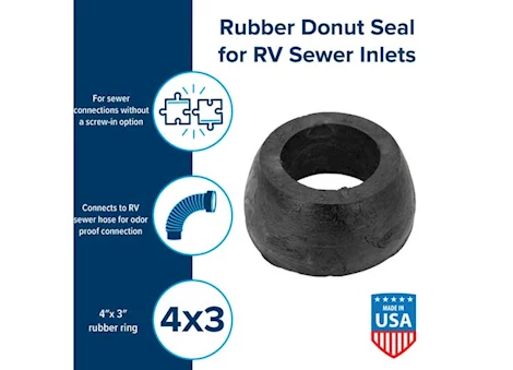 Camco RV Sewer Hose Seal - 4" x 3" Sponge Ring (Skin Packaging) Main Image