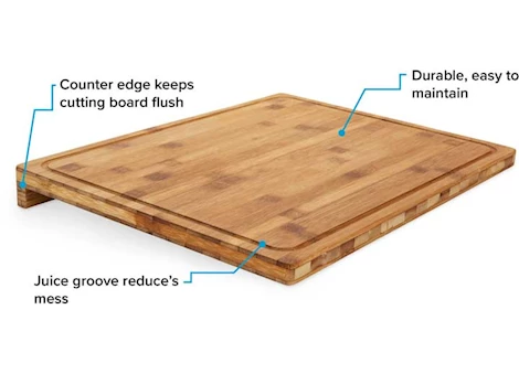 Camco Bamboo cutting board w/counter edge, 18in x 14in Main Image