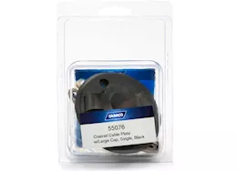 Camco Coaxial cable plate w/large cap, single, black