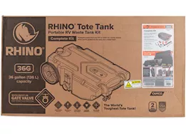 Camco Rhino Tote Tank Portable RV Waste Holding Tank Kit - 36 Gallon Capacity