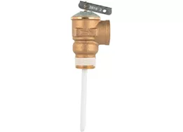Camco Temperature & Pressure Relief Valve for Water Heater – 3/4” Valve with 4” Probe (Packaged)