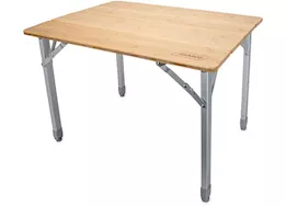 Camco Compact Bamboo Folding Table with Adjustable Aluminum Legs