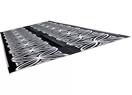 Camco Open Air Reversible Outdoor Mat - 8' x 20' Charcoal Botanical