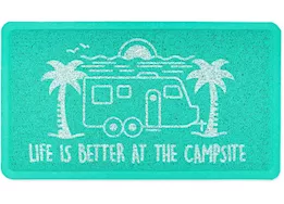 Camco Libatc - scrub rug, teal travel trailer, 26.5inx15in