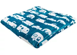Camco Life is better at the campsite  fleece blanket, blue, queen