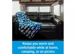 Camco Life is better at the campsite  fleece blanket, blue, queen