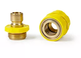 Camco Quick Hose Connect - Brass Connector, Flow-Through, Yellow|20143