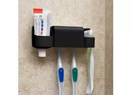 Camco Pop-a-toothbrush w/paste and floss holder, black (e/f)