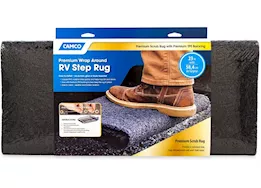 Camco Premium Wrap Around RV Step Scrub Rug - 23" Wide Black|42966
