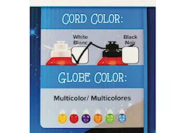 Camco Outdoor Globe Lights - 6 Multicolor Globes, White Cord