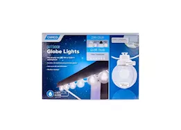 Camco Outdoor Globe Lights - 6 Clear Globes, White Cord