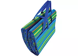 Camco Handy mat w/strap, 9ftx12ft blue/green asymmetric stripe (e/f)