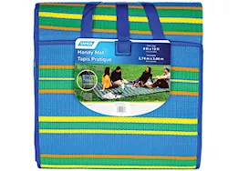 Camco Handy mat w/strap, 9ftx12ft blue/green asymmetric stripe (e/f)