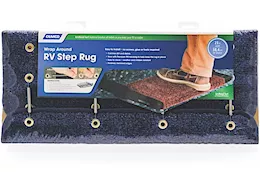 Camco Premium Wrap Around RV Step Artificial Turf Rug - 23" Wide Blue