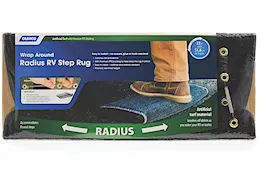 Camco Premium Wrap Around RV Step Artificial Turf Radius Rug - 22" Wide Black