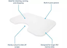 Camco Large rv/marine sink mat cutting board 12in x 18in white