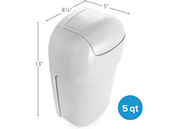 Camco Cabinet mount trash can, 5 quart, gray (e/f)