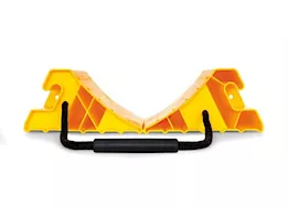 Camco Super wheel chock, double w/rope, yellow (e/f)