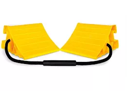 Camco Super wheel chock, double w/rope, yellow (e/f)