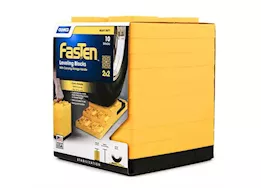 Camco FasTen Leveling Blocks (10-Pack) with T-Handle – 2x2, Yellow
