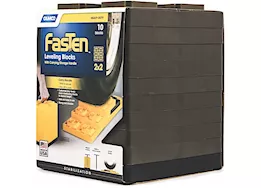 Camco FasTen Leveling Blocks (10-Pack) with T-Handle – 2x2, Brown