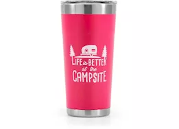 Camco Life Is Better At The Campsite Painted Tumbler - 20 oz. Coral Pink