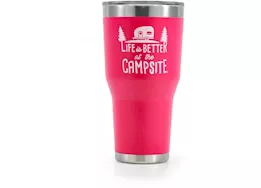 Camco Life Is Better At The Campsite Painted Tumbler - 30 oz. Coral Pink