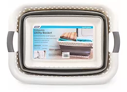 Camco Collapsible Laundry Basket - 18"W x 24"L x 10.5"H - White/Gray