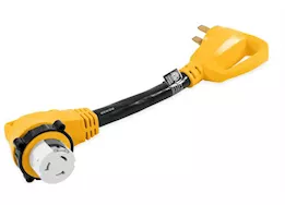 Camco PowerGrip 90-Degree Locking Dogbone Adapter - 18 in., 50A, 125-250V/12500W, 14-50P to SS2-50R