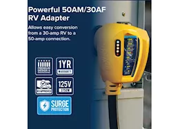 Camco Power grip dogbone 50am/30af 18in analyzer/surge protect adapter