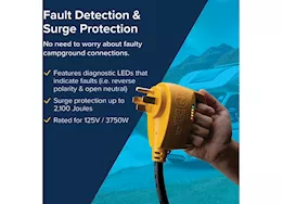 Camco Power grip dogbone 50am/30af 18in analyzer/surge protect adapter
