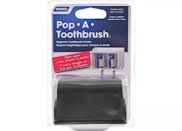 Camco Pop-A-Toothbrush Hygienic Toothbrush Holder for (2) Toothbrushes – Black